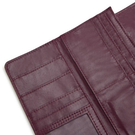 Kipling Money Land Metallic Snap Wallet Portefeuille Bordeaux | BE 2178RV